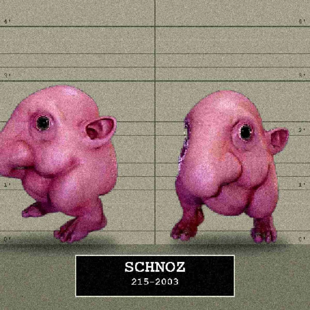 The creature photographed front and side against a height chart
