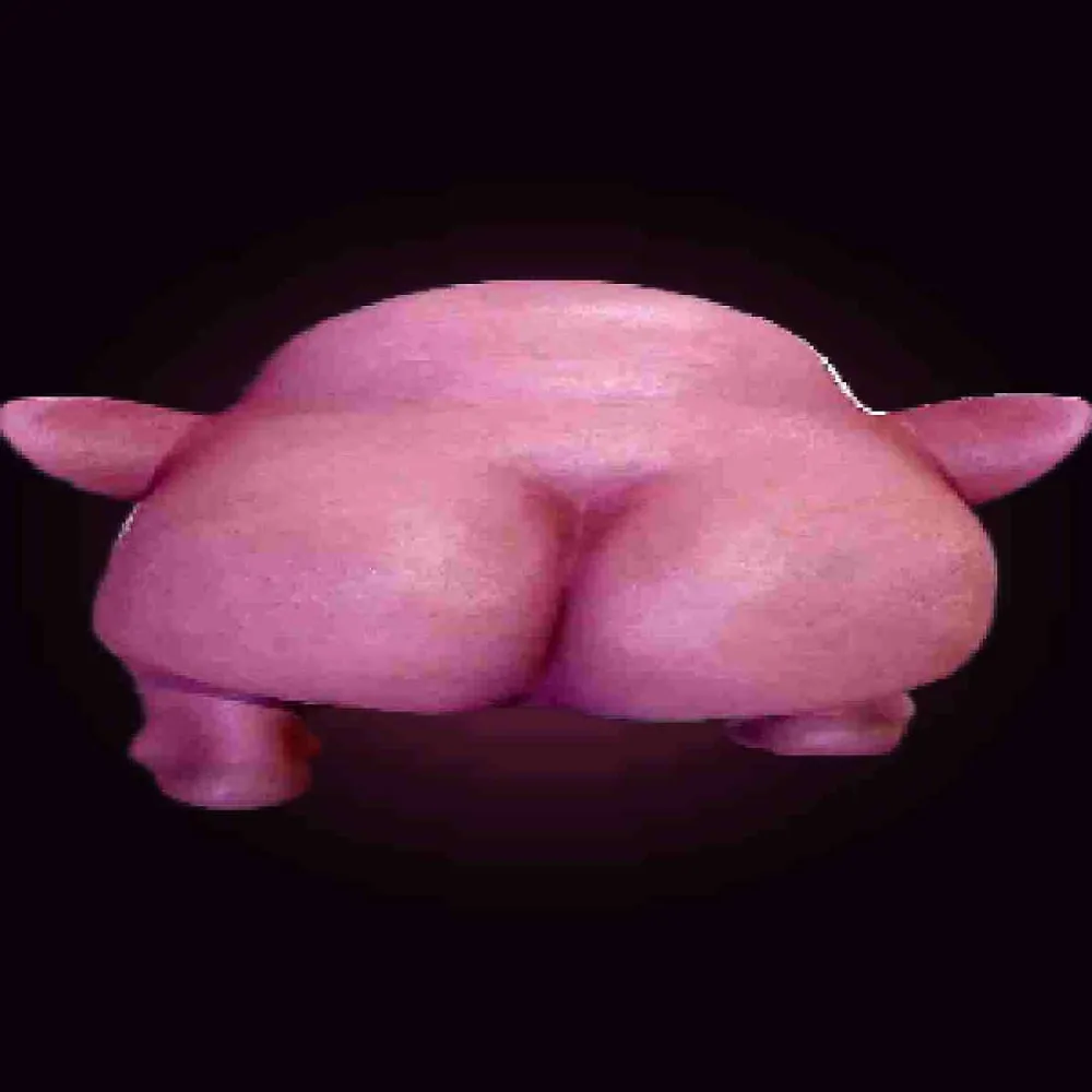 The creature from behind, stretched wide