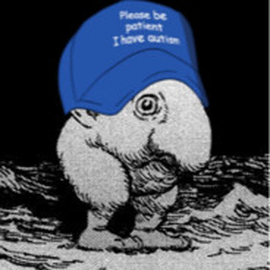 The creature edited to wear a blue cap, used as a profile avatar